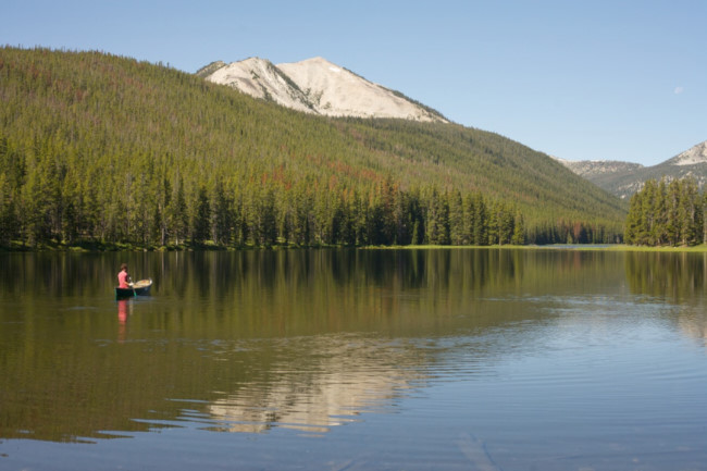 canoeing a bitterroot lake