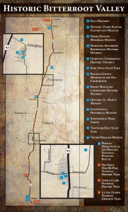 map of historical sites in the bitterroot valley of montana