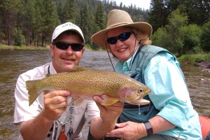 cutthroat trout caughy fly fishing bitterroot river montana