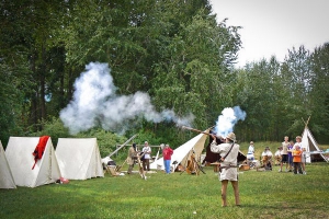 firing a lewis and clark replica firearm at travellers rest lolo montana