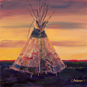 Shirley Sylvester painting of tipi