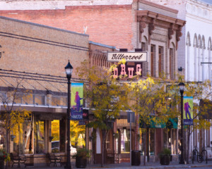 hamilton montana downtown in autumn