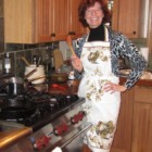 Jeannie making food at The Moraine bed and breakfast, montana